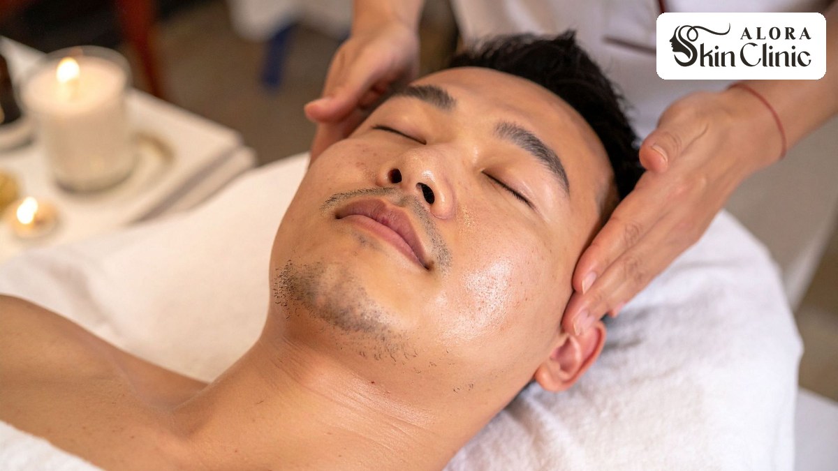 Relaxing manual facial treatment at Alora Skin Clinic in Scarborough