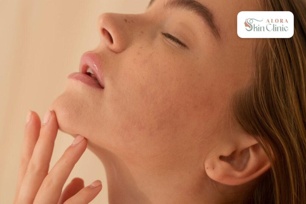 A firmer, more defined jawline after non-surgical HIFU at Alora Skin Clinic in Scarborough